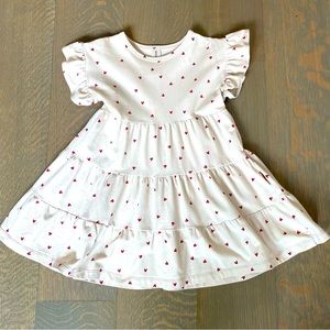Kids of the Moon Kids Cream Dress with Red Hearts Size 4